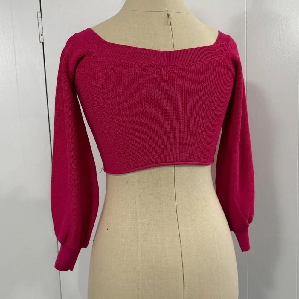 ZARA | Balloon Sleeve Crop Sweater